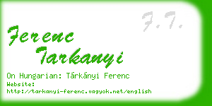 ferenc tarkanyi business card