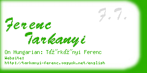 ferenc tarkanyi business card